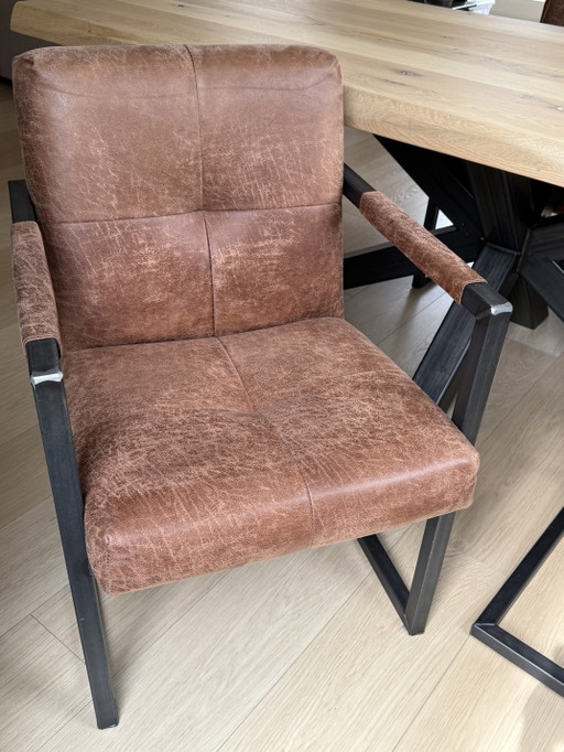 Prachtige Gardo Boomstamtafel 240 Cm + 6 Luxe Contiro Stoelen – Als Nieuw! – eetkamerset, Wood (photo 2 of 15)