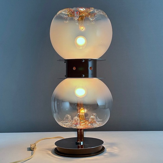Image 1 of Lampada vintage in vetro di Murano con lattimo, design scultoreo italiano, anni '60-'70