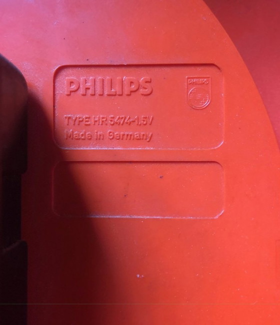 Image 1 of Vintage Philips HF Quartz wandklok – jaren 70/80 – oranje kleur