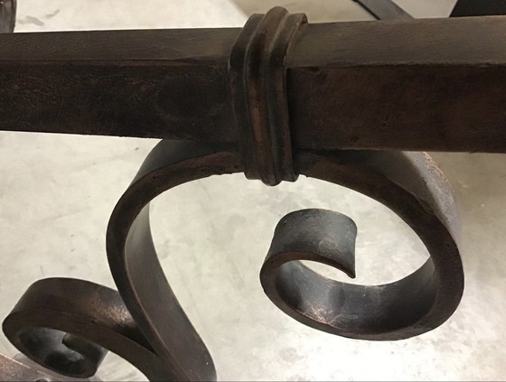 Image 1 of Table en marbre et en fer