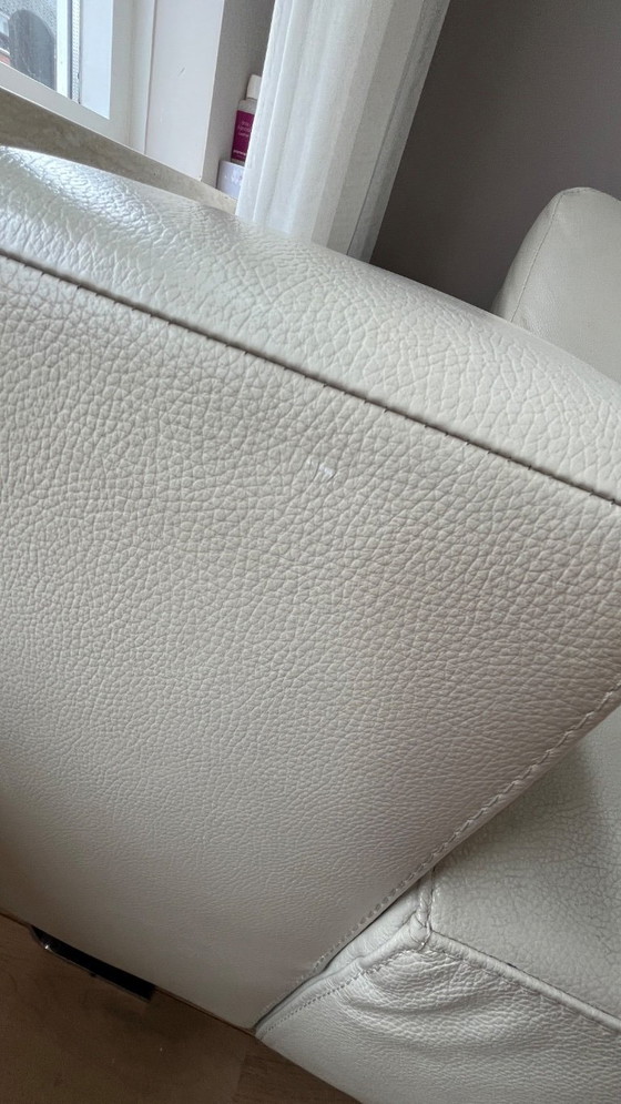 Image 1 of Canapé d'angle Belform en cuir blanc à droite