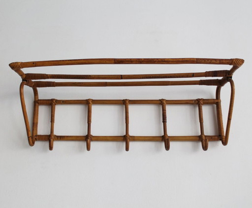 Mid-Century Tschechoslowakischer Rattan Wandkleiderständer, 1960er Jahre – kapstokken (photo 2 of 14)