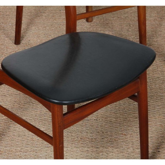 Image 1 of Set of 4 vintage Scandinavian-style wooden chairs, 1960