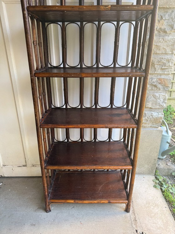 Image 1 of Vintage rattan freestanding shelf