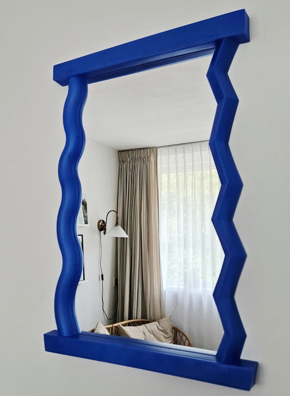 IKEA Design-Spiegel Ulk Blau 90s
