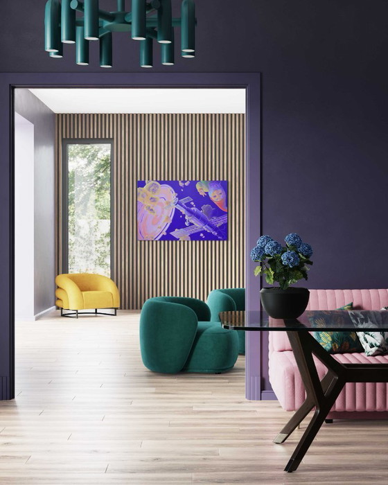 Image 1 of Entre maïs et crème, huile sur toile, 150 x 100 cm, Sandra Kolondam