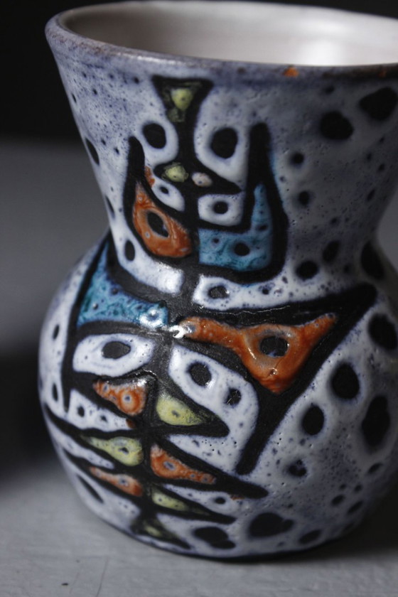 Marius Bessone in Vallauris - Pair of vases with geometric decoration, France, 1950s – Ceramic (photo 8 of 10)