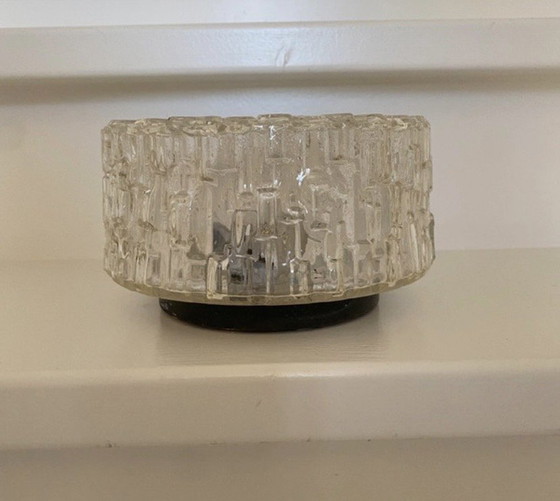 Vintage Glass Ceiling Light / Ceiling Lamp - 60s/70s – Metal (photo 2 of 9)