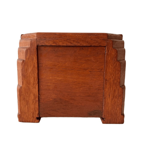 Image 1 of Vintage Amsterdam School cigar box oak Art Deco 1930s