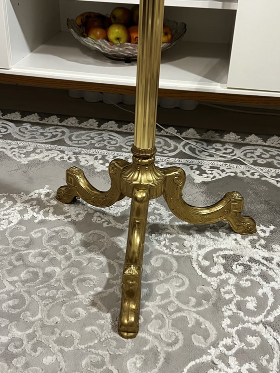Image 1 of Armario Art Nouveau Hollywood Regency con perchero giratorio de latón dorado