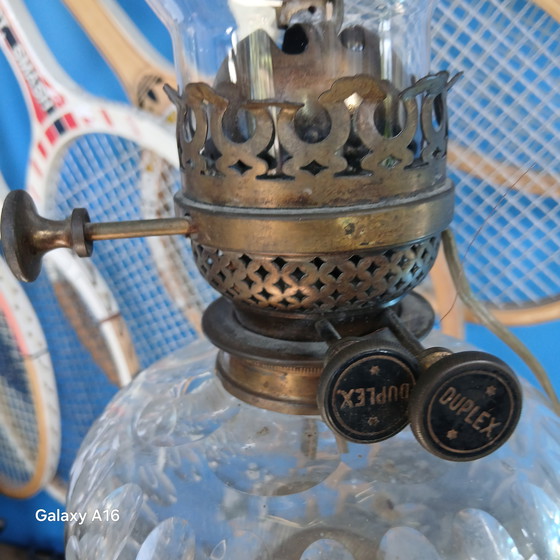 Image 1 of Grande lampada ad olio Baccarat ? Cristal Bronze Et Regule 77cm XIX Ème