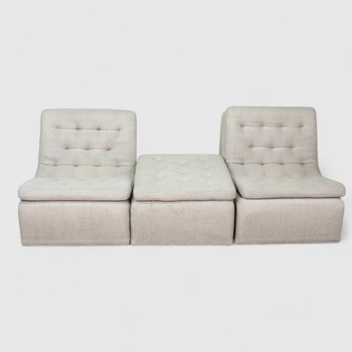 Vintage Beige Modular Sofa, 2-Seater - Dux International, 1970s