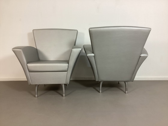 Image 1 of 2 poltrone vintage degli anni Novanta in argento