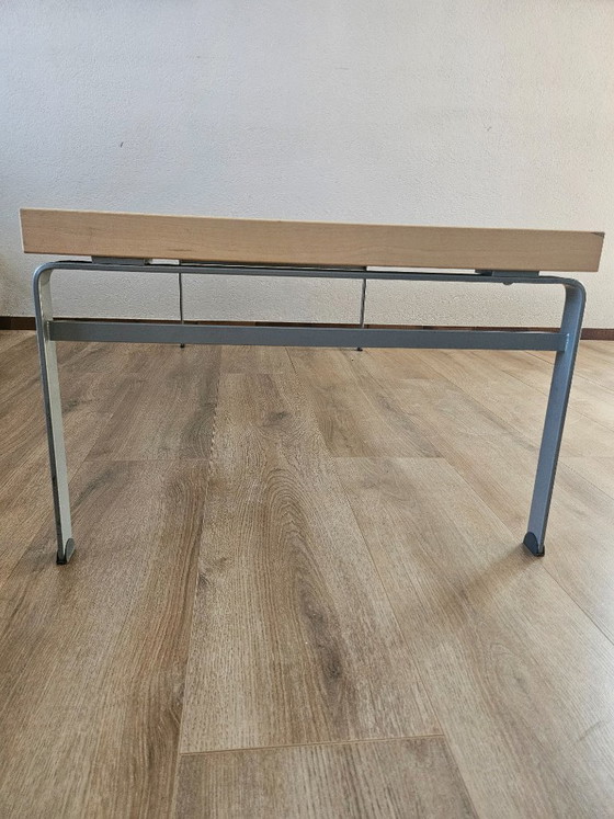 Image 1 of Kinnarps Wilson Design Coffee Table – Birch & Chrome – Minimalist