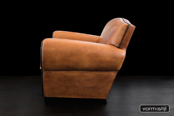 Image 1 of Exclusieve Art Deco fauteuil(s) in AA klasse schapenleer (2x dikker)