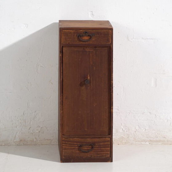 Antique Japanese Cedar Cabinet with Door and Drawers – Taishō / Early Showa Period (c. ) – Storage cabinet (photo 30 of 40)