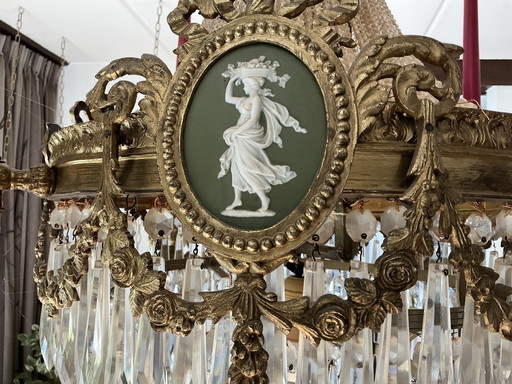 Antike Pendelleuchte aus Kristall