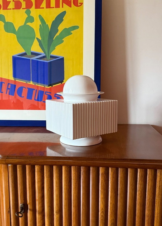 Image 1 of Sergio Asti, jarrón posmoderno de cerámica blanca, Cedit, Italia, década de 1970