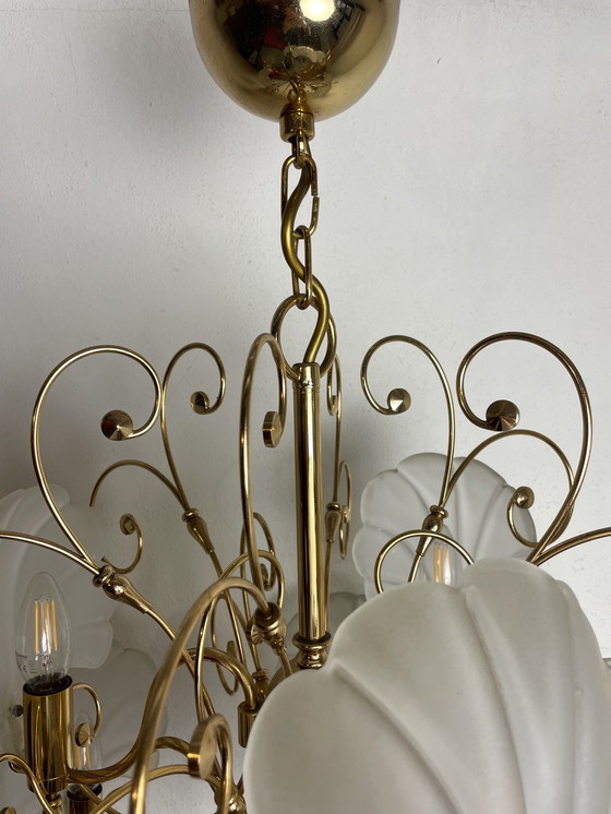 Image 1 of Elegant Italian Vintage Chandelier with Murano Shells