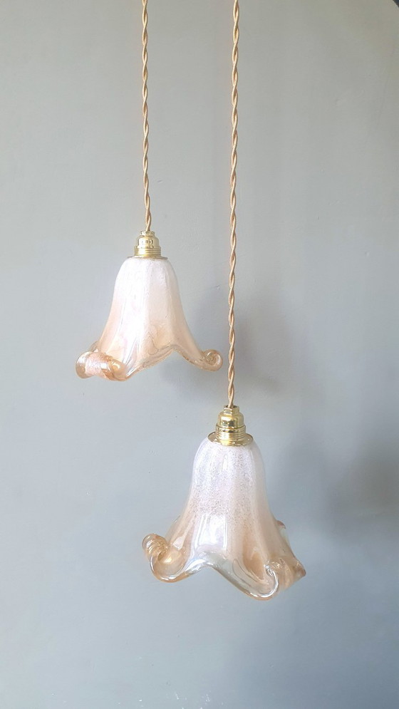 Image 1 of Set of 2 Vintage Murano pendant lamps - Mid century - Italy