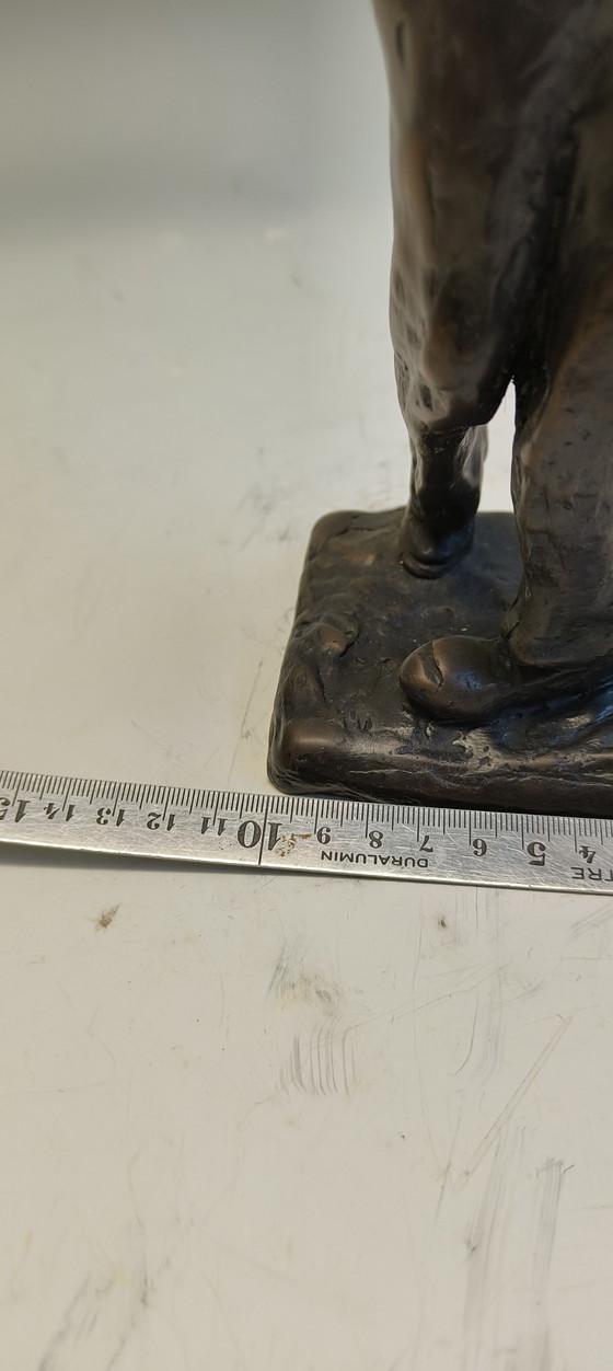 Image 1 of Statue expressive en bronze et laiton représentant un golfeur