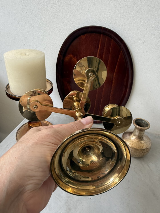 Image 1 of Vintage messing kandelaars set | mid century brass | sfeervol decor