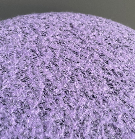 Image 1 of Purple wool round stool 1960s