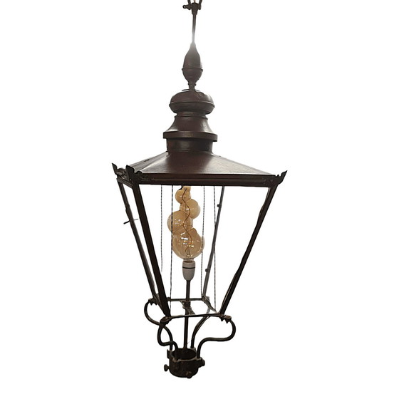 Image 1 of Ancienne lanterne anglaise en cuivre Foster & Pullen, vers 1900