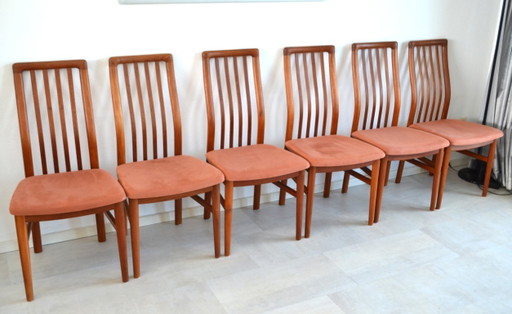 6 x Vintage dänische Esszimmerstühle Kai Kristiansen