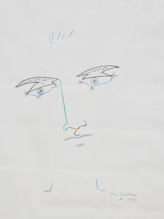 Affiche d'exposition originale de Jean Cocteau, 1982 – Glass, Paper (photo 12 of 17)