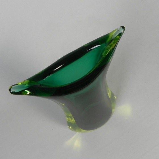 Murano Sommerso Vase in Green and Yellow-Amber Glass, 1960s – Vintage (photo 3 of 14)