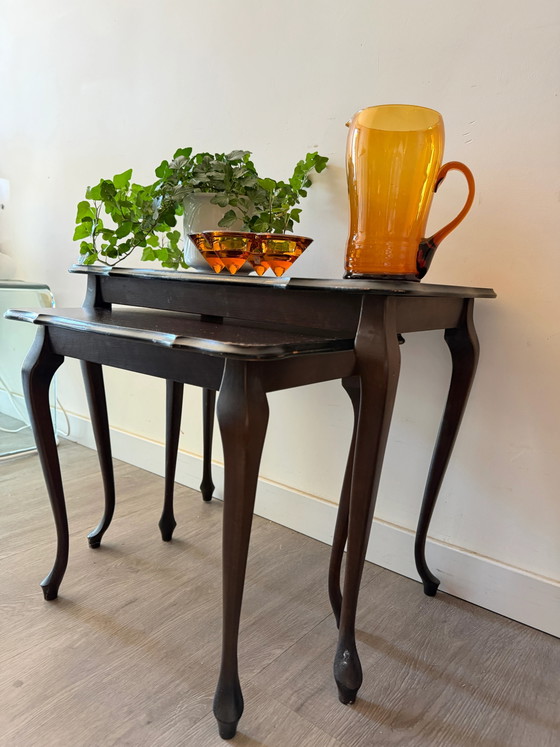 Queen Anne set van twee kleine tafels – Eetkamerset, Wood (photo 2 of 9)