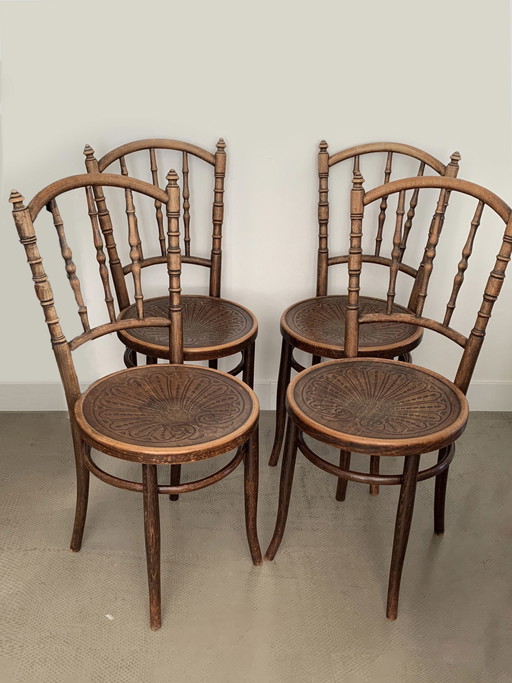 4x Chaises de café bistro Jacob & Josef Kohn Wien
