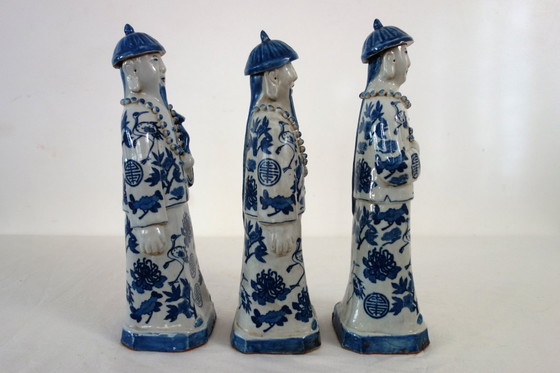 Image 1 of 3 emperor figurines, China, early 20th century