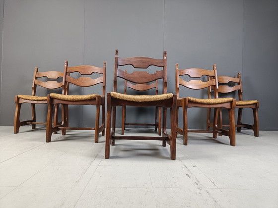 Image 1 of Vintage Oak And Wicker Dining Chairs, 1960S