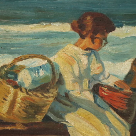 Image 1 of Cuadro de una escena de espera junto al mar