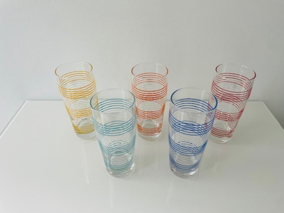 Image 1 of Set of 5 vintage Scandinavian long drink glasses