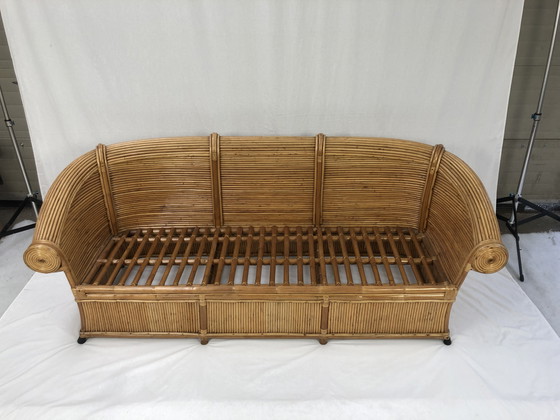 Image 1 of Divano Boho in bambù e rattan vintage