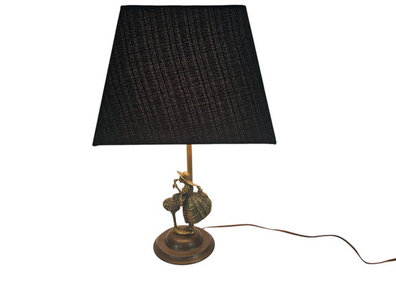 Image 1 of Lampe de table vintage - laiton - style Hollywood Regency - « Dame à la crinoline » années 1940