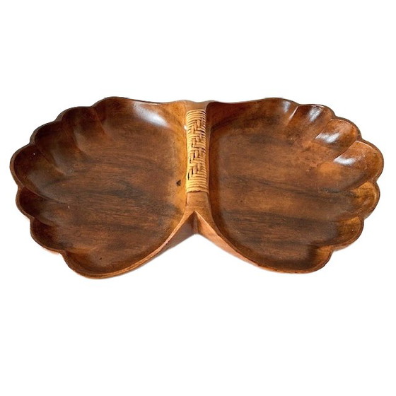 Image 1 of Ciotola vintage in legno di conchiglia di metà secolo, in legno di scimmia, anni '70