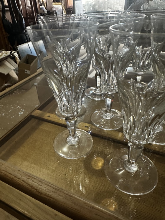 12 champagneglazen - Baccarat kristal, Carcassonne patroon - Uitstekende staat – Glazen & Karaffen, Crystal (photo 3 of 12)