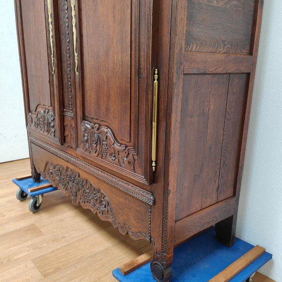 Antique cabinet, bridal cabinet, wardrobe, wall cabinet, display cabinet, Wood, Brass, Brown, Vintage (photo 4 of 12)