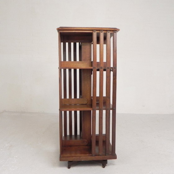 Image 1 of Mahogany book carousel G. Borgeaud Paris, 1930s