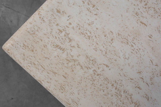 Image 1 of Café rectangular geométrico escultural de travertino, Italia Años 60