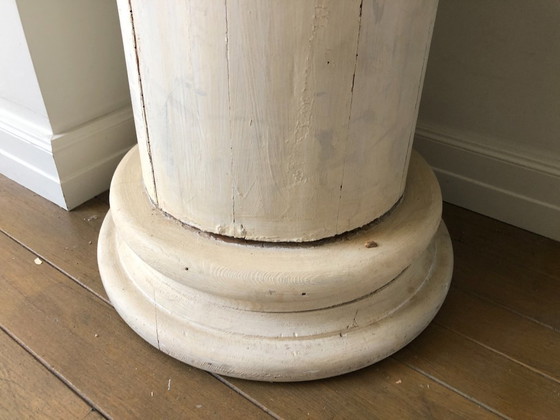 Image 1 of Dekorative, patinierte ionische Säulen aus Holz