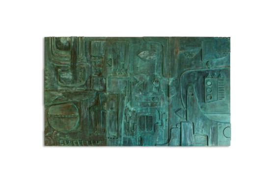 Image 1 of Victory of Segonzac. Carved and coppered triptych panel. Contemporary