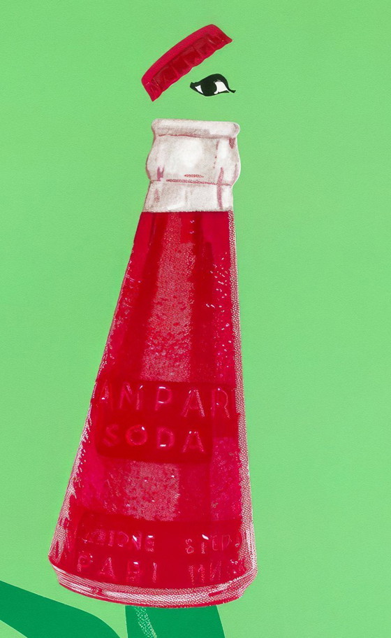 Image 1 of Campari Soda publicité vintage par Marangolo 1968 - Poster 70 x 100 cm