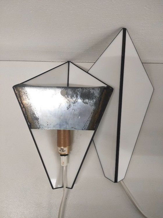 Image 1 of Set di lampade da parete vintage in stile Tiffany/Art Déco (a forma di diamante)