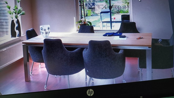 Image 1 of Mesa de comedor con tapa de cristal y/o madera