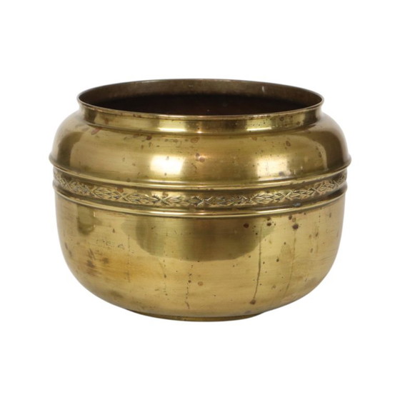 Großer Blumentopf aus Messing, Repoussé Frankreich, 25 cm – Pflanzkübel, Brass (photo 15 of 15)